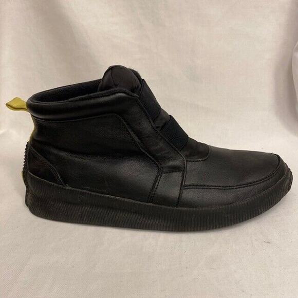 SOREL Out N About Mid Boot Black Waterproof Leather Booties Womens Size 9.5 - Picture 2 of 8